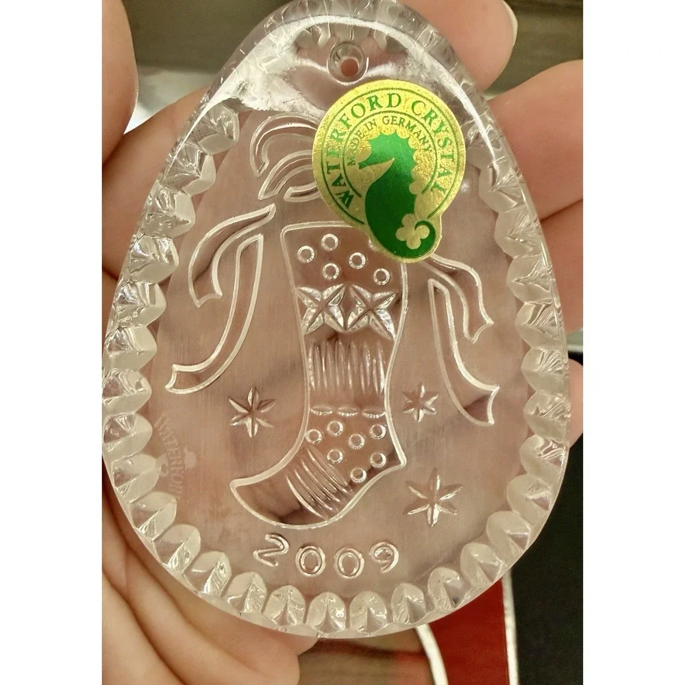 WATERFORD 1ST ED 2009 CRYSTAL NIGHT BEFORE CHRISTMAS ORNAMENT  STOCKING NIB